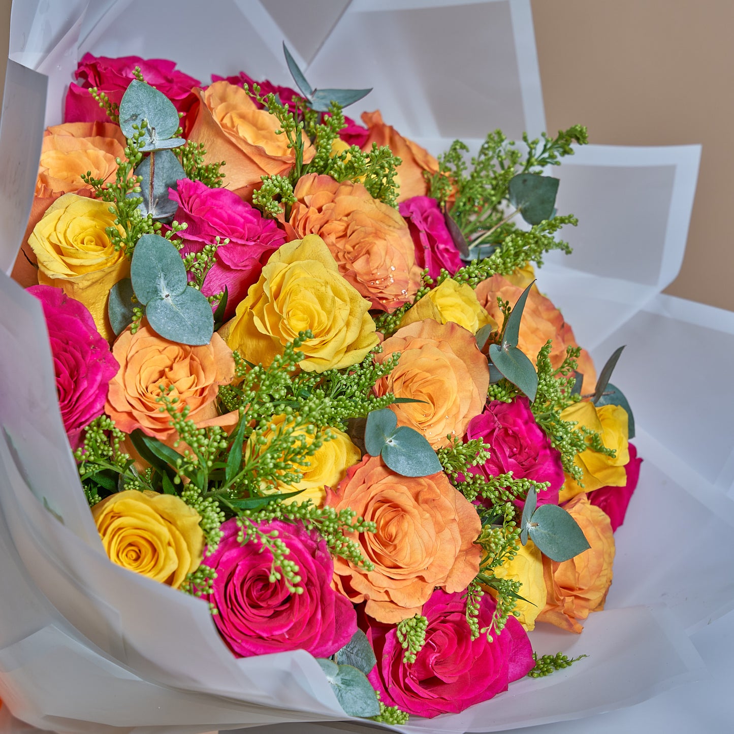 "Summer Hush" Mixed Roses Bouquet