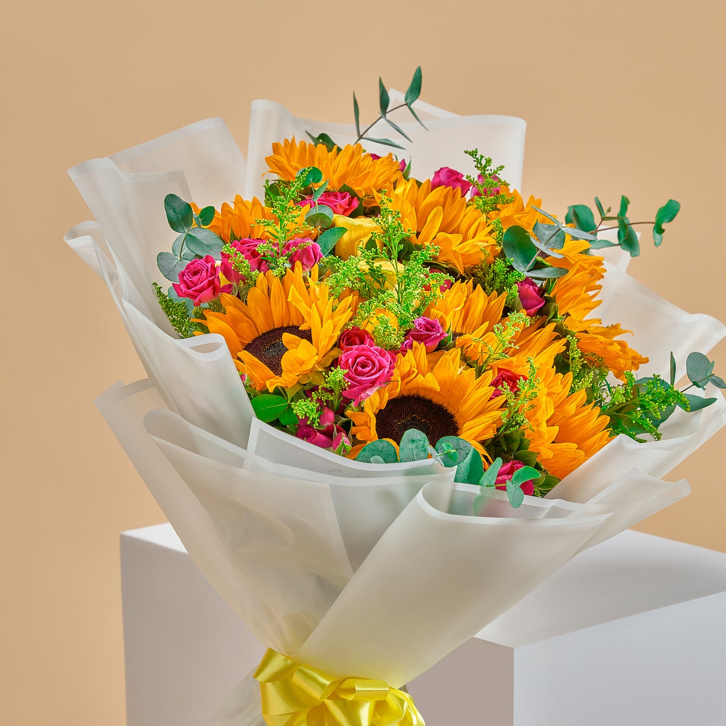 "Sunshine" Sunflowers & Roses Bouquet