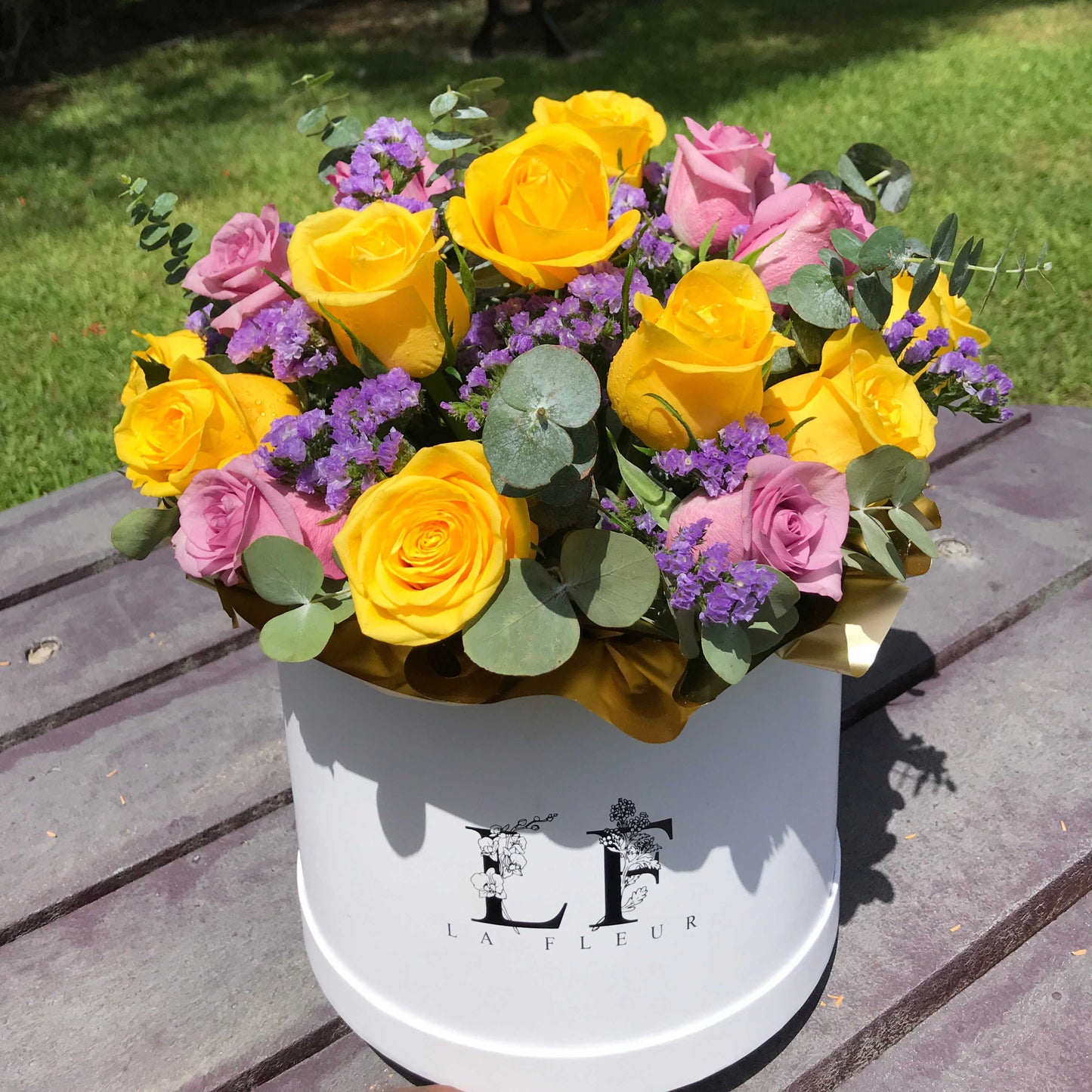 "You're The One" Mixed Roses & Eucalyptus Flower Box
