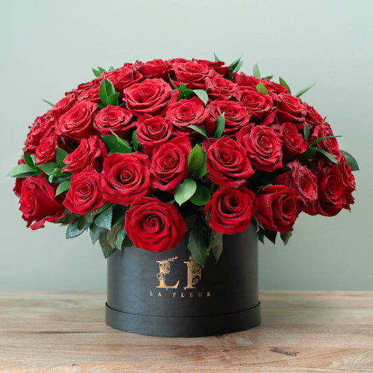 100 Red Roses in our Signature Box