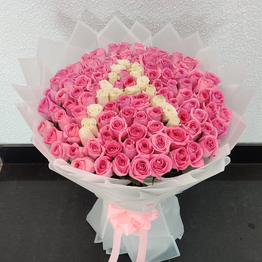 100 Roses Letter Bouquet