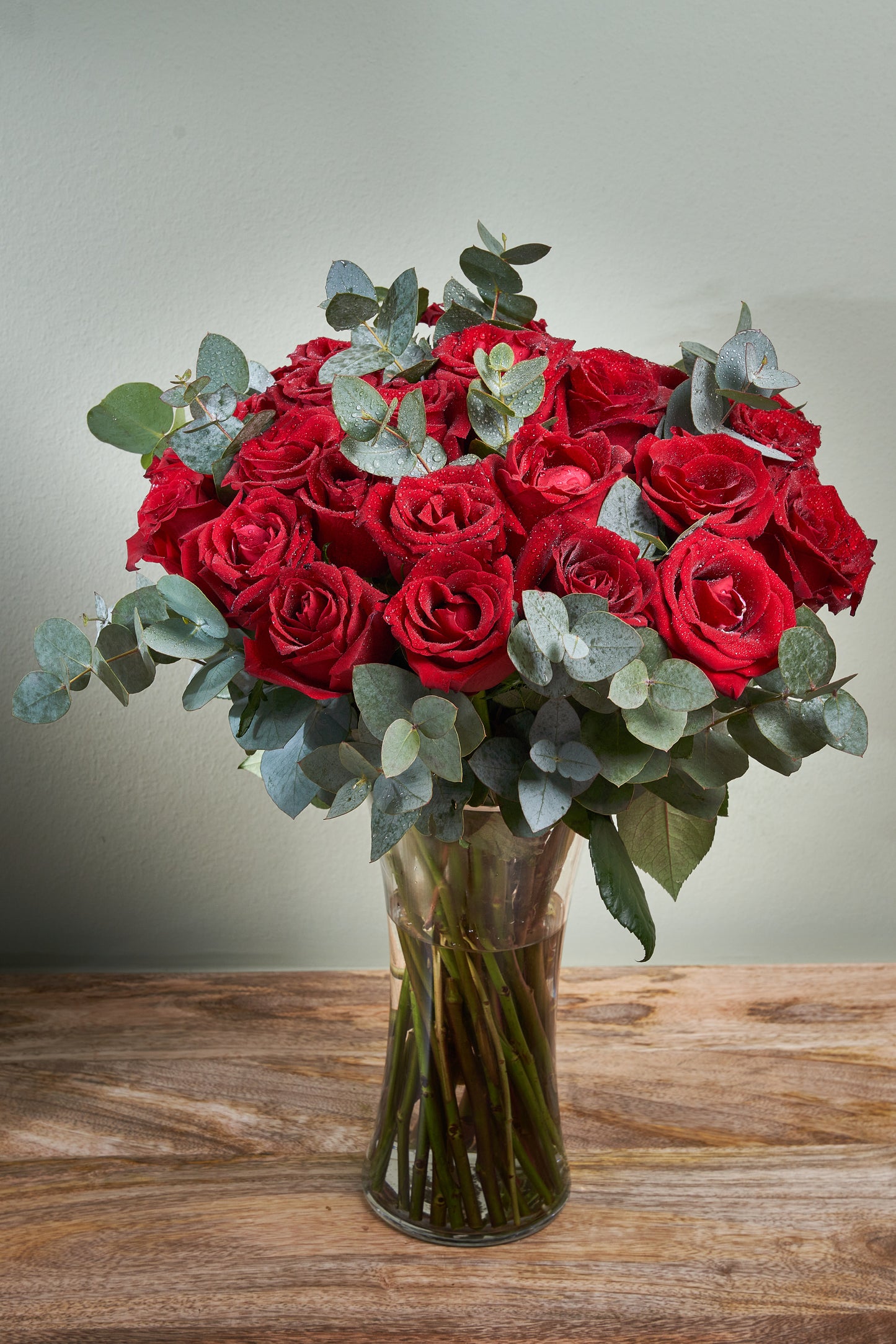 25 Red Roses Vase