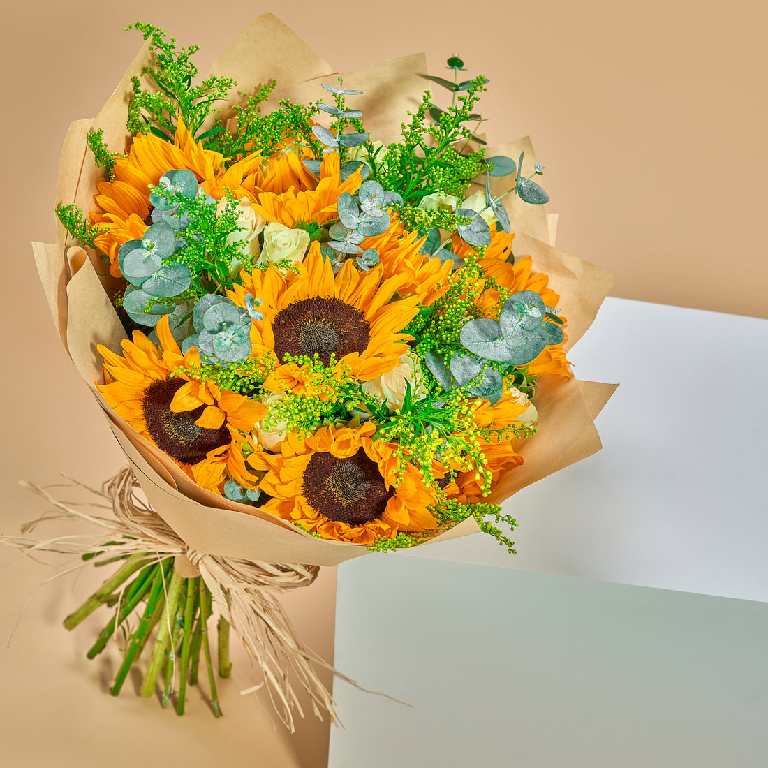 "Lavish Luster" Sunflowers & Roses Bouquet